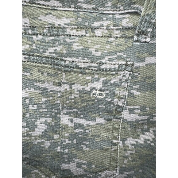 Rag & Bone Camo Jeans Womens 27 Skinny Stretch Green Digital Camouflage Grunge - Picture 9 of 10